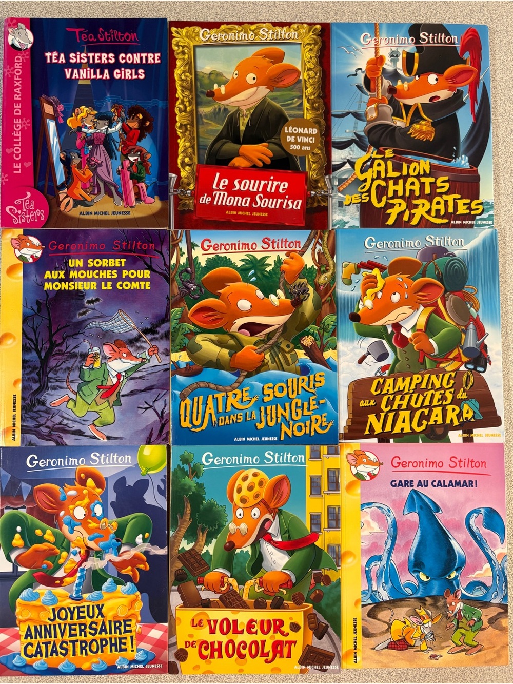 Geronimo Stilton French Books 8 + 1 Theo Stilton Book